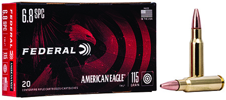 Federal American Eagle 6.8mm Remington SPC Rifle Ammunition 115gr Total Metal Jacket 20rds Box