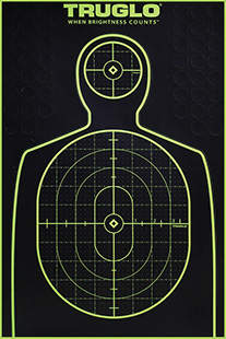 TruGlo TG13A6 Tru-See Handgun Targets - Black/Fluorescent Green Self-Adhesive Heavy Paper 6 Pack