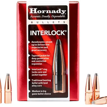 Hornady 2552 InterLock  25 Cal .257 117 gr Boat Tail Spire Point 100 Per Box/ 25 Case