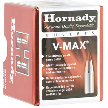 Hornady V-Max Polymer Tip Bullets for Rifles .17 Caliber (0.172") 20 Grains 100 Count