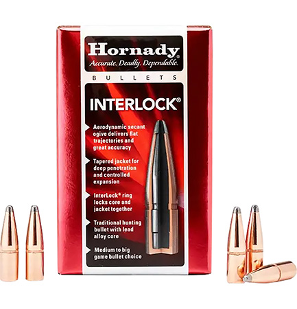 Hornady 3335 InterLock 338 Cal .338 250 gr Soft Point Recoil Proof 100 Per Box/ 15 Case 3 Hornady 3335 InterLock 338 Cal .338 250 gr Soft Point Recoil Proof 100 Per Box/ 15 Case