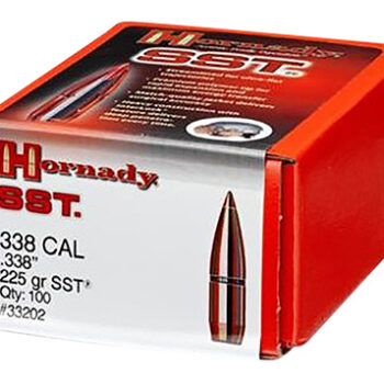 Hornady 33202 SST  338 Cal .338 225 gr Super Shock Tip 100 Per Box/ 15 Case