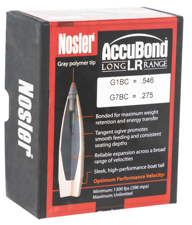 Nosler 58734 AccuBond Long Range 7mm 150gr Spitzer Point 100/Box 3 Nosler 58734 AccuBond Long Range 7mm 150gr Spitzer Point 100/Box
