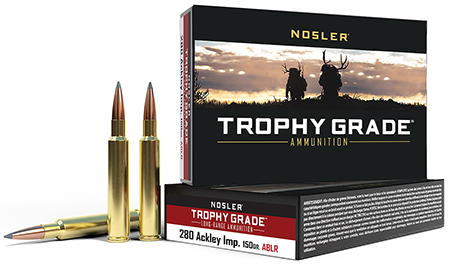 Nosler Trophy Grade Long-Range 280 Ackley Improved 150gr Spitzer AccuBond Rifle Ammo