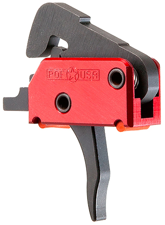 Patriot Ordnance Factory 00457 Drop-In  Single-Stage Straight Trigger with 4.50 lbs Draw Weight & Black/Red Finish for AR-Platform