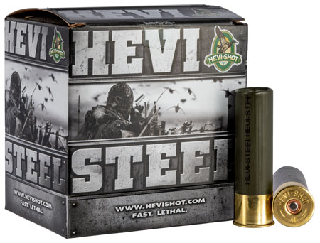 HEVI-Shot HEVI-Steel 12 Gauge 3.5" 1 3/8 oz 4 Shot Shotgun Ammunition 25 Rounds per Box