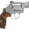 Smith & Wesson Performance Center Model 686 .357 Mag/.38 Special +P 2.5" Barrel, 7-Round Unfluted Cylinder, Matte Silver Stainless Steel Frame, Wood Grip, Includes Moon Clips 1 90970