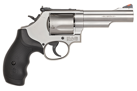 Smith & Wesson Model 69 .44 Rem Mag/.44 S&W Special 4.25" 2-Piece Stainless Steel Barrel, 5-Round Cylinder, Matte Stainless Steel L-Frame, Full Stop Strap & Barrel Serration, Internal Lock