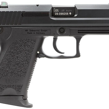 HK USP .45 ACP, 3.78" Polygonal Rifled Barrel, 8+1 Capacity, Black Serrated Slide, Black Polymer Frame and Grip, Ambidextrous