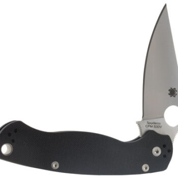 Spyderco C81GP2 Para Military 2  3.42" Folding Drop Point Plain CPM S45VN SS Blade Black G10 Handle Includes Pocket Clip