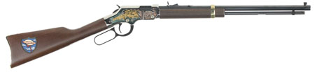 Henry Golden Boy Trucker's Tribute 22 Rifle 16/21 Round 20" Barrel Nickel Walnut Right Hand