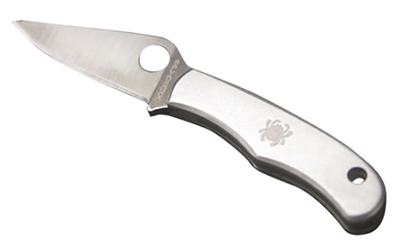 Spyderco Bug Knife C133P 1.27" 3Cr13MoV Stainless Steel Drop Point Blade Engraved Stainless Steel Handle