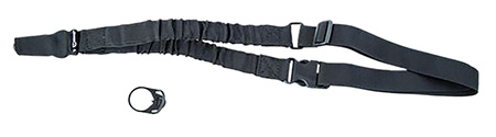 Caldwell Single Point Tactical Sling - AR Rifle - Nylon Black - Adjustable Bungee - Quick Detach Carabiner