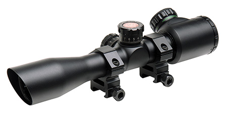 TruGlo Tru-Brite 4x32mm Scope Black Illuminated Mil-Dot Reticle 1" Tube with 3 Color Options, 22.5 ft FOV @ 100 yds