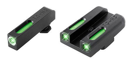TruGlo TFX Green Fiber Optic Tritium Front and Rear Sights for Glock Pistols Black Nitride Fortress Frame