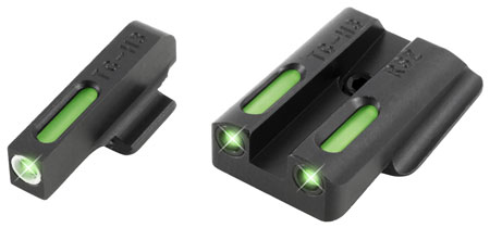 TruGlo TG13RS2A TFX Pistol Sights - Black Front Tritium/Fiber Optic with White Outline Green Rear Tritium/Fiber Optic