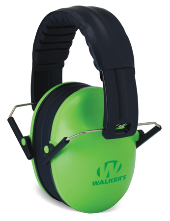 Walker's Kid's Folding 23dB Over-the-Head Earmuff Lime Green/Black Polymer