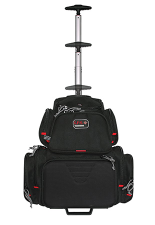 GPS Bags 1711ROBP Handgunner Rolling Backpack Black 600D Polyester Holds 4 Handguns