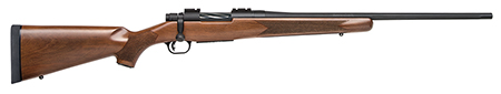 Mossberg Patriot Walnut Bolt-Action Rifle 7mm-08 Rem 5+1 22" Fluted Barrel Matte Blued Spiral-Fluted Bolt Walnut Stock Drop Magazine Adjustable Trigger