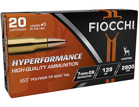 Fiocchi 7mm-08 Remington Ammunition 139gr Hyperformance Hunting Super Shock Tip