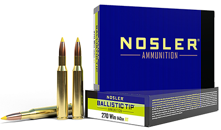 Nosler Ballistic Tip 270 Winchester 140gr Spitzer Hunting Rifle Ammunition 20 Rounds