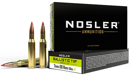 Nosler 7mm-08 Remington 120gr Ballistic Tip Spitzer Hunting Rifle Bullets 20 Rounds