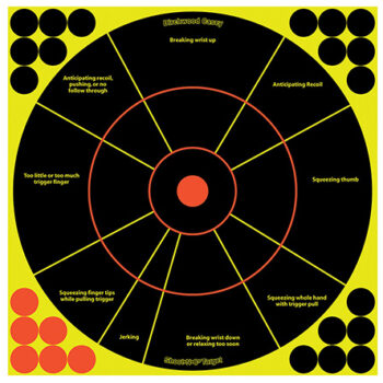 Birchwood Casey Shoot-N-C Reactive Target Paper 12" Circle Self-Adhesive Handgun Targets with Pasters 5 Pack