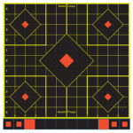 Birchwood Casey Shoot-N-C Reactive Target Self-Adhesive Paper Pistol Rifle Multi-Color 5-Diamond Target with Pasters 5 Pack 1 99008