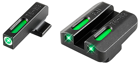TruGlo TG13FN1A TFX Pistol Sights - Black Green Tritium Fiber Optic Front Sight Green Tritium Fiber Optic Rear Sight