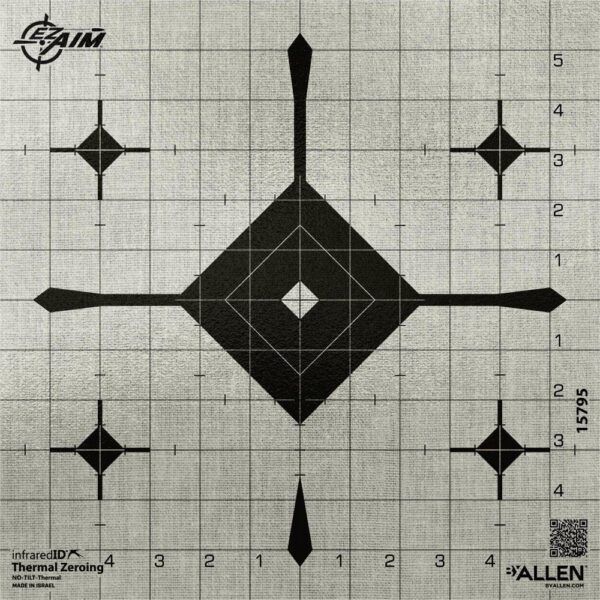 Allen EZ Aim Thermal ID Grid 12x12 Inch Paper Target for Shooting - Gray