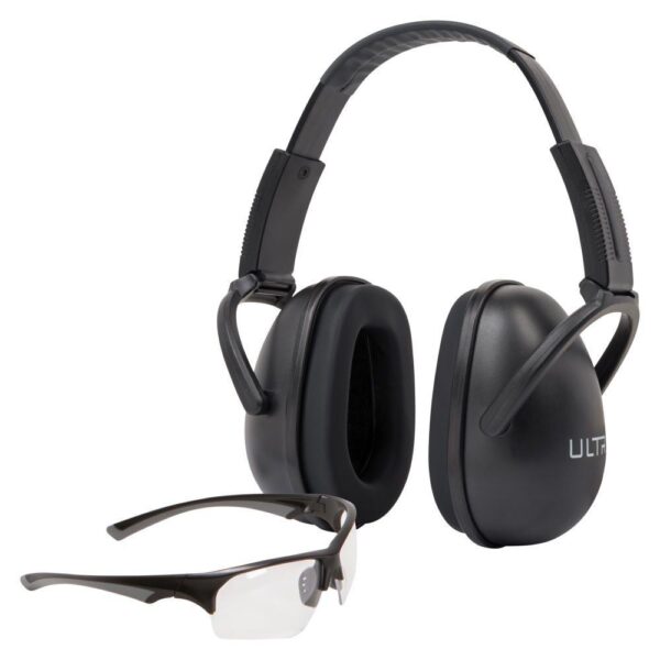 ULTRX Blocker Passive Ear Muffs 23dB & Clear Shooting Glasses - Allen Make Model