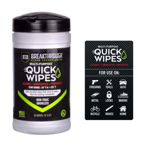 CLP Quick Wipes 5x6 Inches 50-Count Multi-Purpose Cleaning Wipes by Breakthrough Clean Technologies