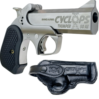 Bond Arms Cyclops .50 AE Single Shot 4.25" Barrel Handgun Satin Finish with Holster