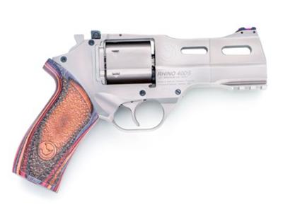 RHINO 357 Mag Revolver 40 S&W Auto SAR Chrome 4 Inch Barrel 6 Round Capacity with 3 Moon Clips