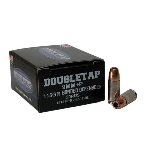 Smith & Wesson M&P Double Tap 9mm +P 115gr JHP 1415 fps Bonded Defense Handgun Ammo 20ct