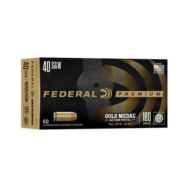 Federal Gold Medal .40 S&W 180gr FMJ 950 fps Ammunition 50 Rounds