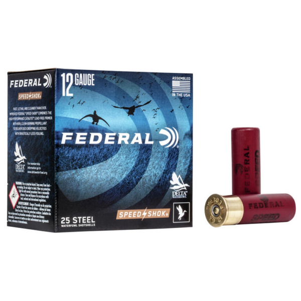 Federal Speed-Shok 12 Gauge 3" 1-1/4oz Steel Shot High Velocity Shotgun Ammunition 25 Rounds