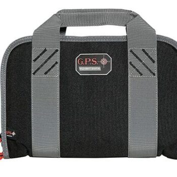 G-Outdoors Double Pistol Gun Case with Magazine Pouch and Dump Cup - Black