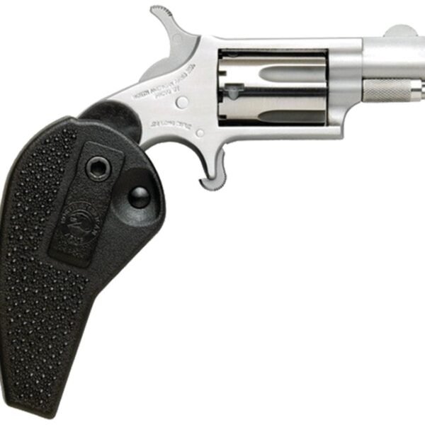 NAA Mini 22LR Revolver Handgun 5 Round Capacity 1.125 Inch Barrel Silver Black Grip