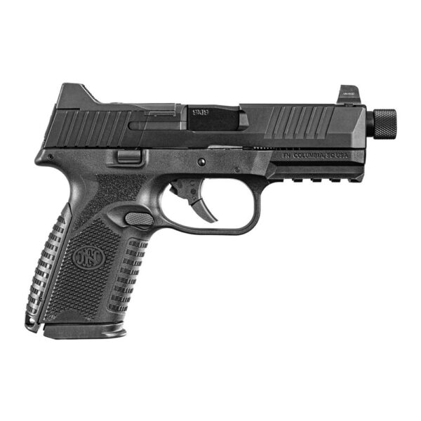 FN 509M Tactical 9mm Luger Pistol Bundle - 10+1 Rounds, 4.5" Threaded Barrel, Black, Optics Ready, Includes Five 10-Round Magazines