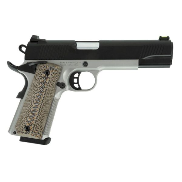 Tisas 1911 D10 FO 10mm Semi-Auto Pistol - 5" Barrel Black Slide Stainless Steel Frame 8-Round Magazines