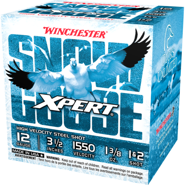 Winchester Xpert 12 Gauge 3 Inch Snow Goose Shotshells 1-1/4 oz 1550 FPS #1 #2 Shot 25 Rounds