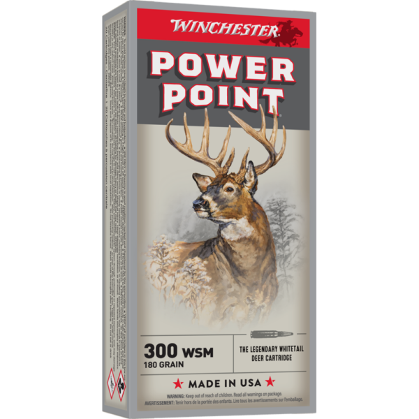 Winchester .300 WSM Super-X Power Point 180gr PSP Rifle Ammo 2970fps - 20ct