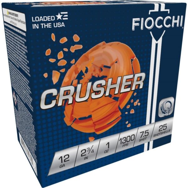 Fiocchi Exacta Crusher 12 Gauge 2-3/4 Inch 1oz 1300 FPS #7.5 Shot Shotgun Shells 25 Rounds