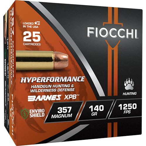 Fiocchi .357 Remington Mag 140gr Hollow Point 1250 fps Hunting Handgun Ammo (25 Rounds)