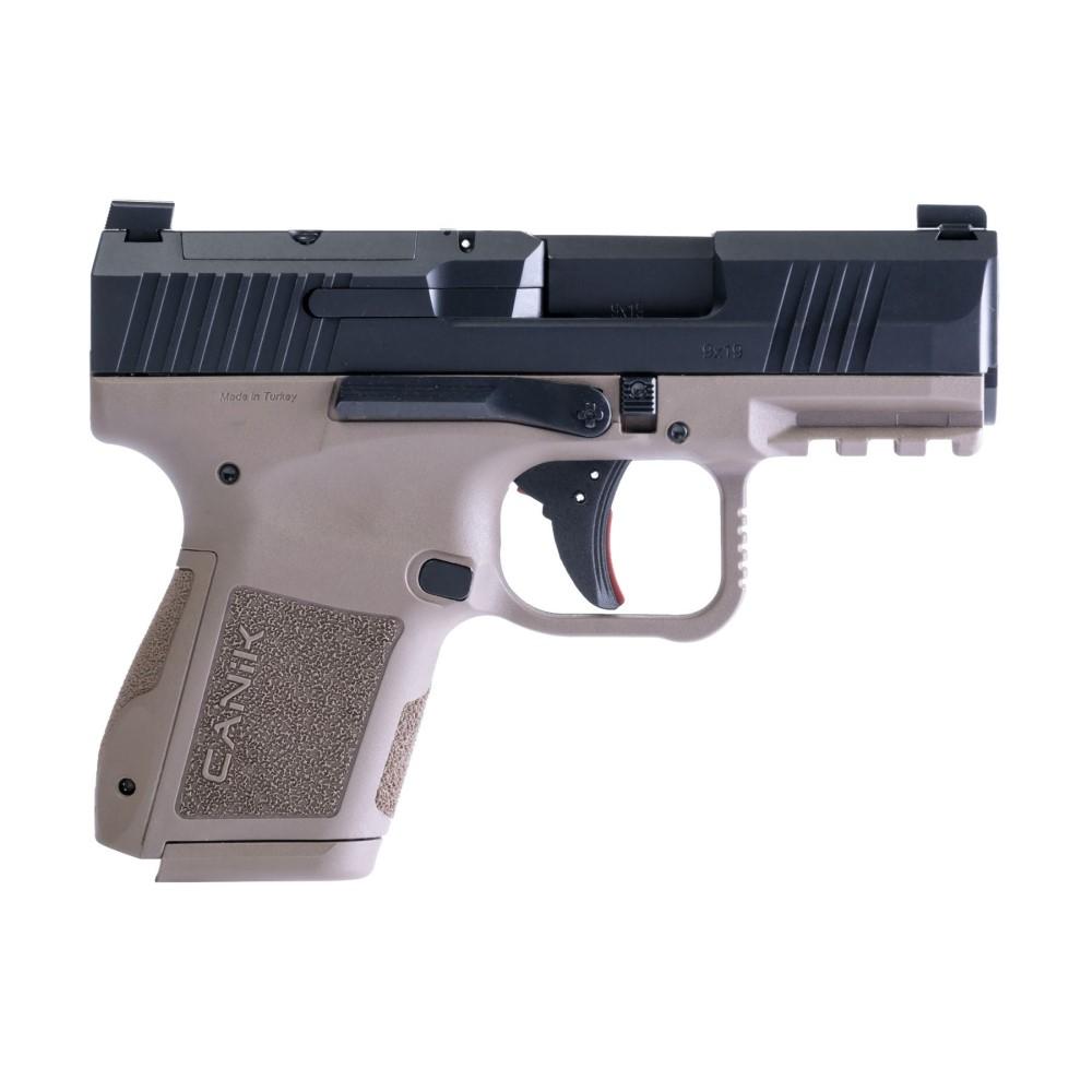 Canik Mete MC9 9mm Semi-Auto Pistol 3.18" Barrel Black Slide FDE Frame 12/15rd Mags 3 Canik Mete MC9 9mm Semi-Auto Pistol 3.18" Barrel Black Slide FDE Frame 12/15rd Mags