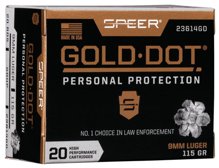 Speer Gold Dot Personal Protection 9mm Luger 115gr Hollow Point 20rd Box