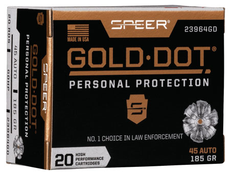 Speer Gold Dot Personal Protection .45 ACP 185gr Hollow Point 20rd Box Ammunition