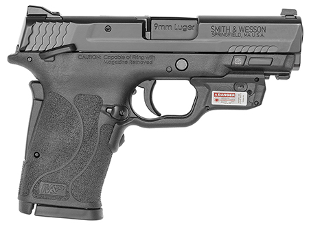 Smith & Wesson M&P Shield EZ M2.0 9mm 3.67" Black Polymer Frame with Picatinny Rail and Crimson Trace Red Laserguard - 8+1 Capacity