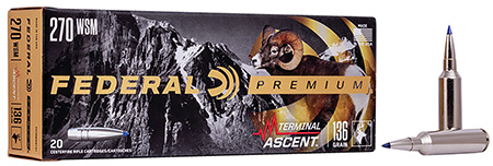 Federal P270WSMTA1 Premium Terminal Ascent 270WSM 136gr 20 Per Box/10 Case 3 Federal P270WSMTA1 Premium Terminal Ascent 270WSM 136gr 20 Per Box/10 Case
